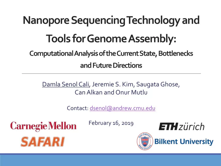 nanopore sequencing technology and tools for genome