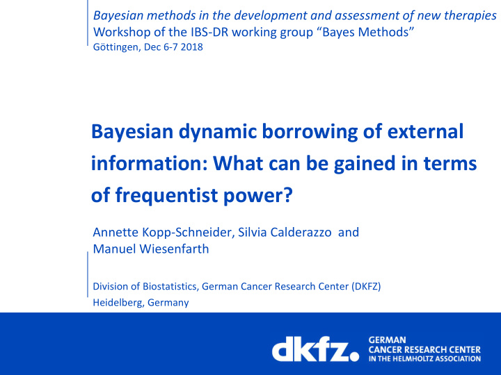 bayesian dynamic borrowing of external