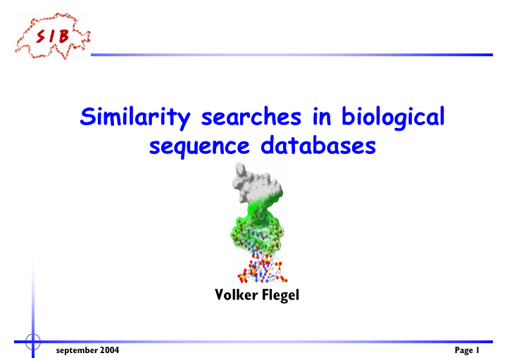 similarity searches in biological sequence databases