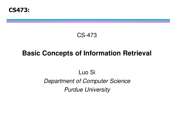 luo si department of computer science purdue university