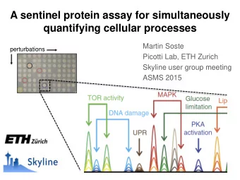 A sentinel protein assay for simultaneously  quantifying cellular processes  Martin Soste
