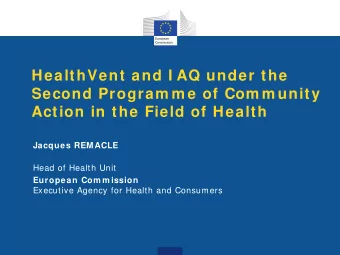 HealthVent and I AQ under the  Second Program m e of Com m unity  Action in the Field of Health