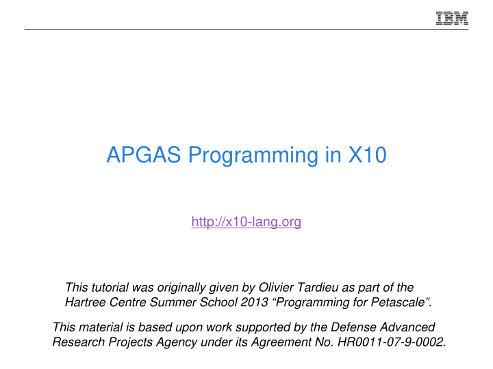apgas programming in x10