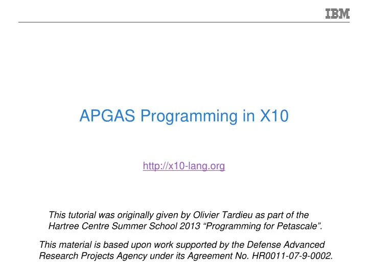 apgas programming in x10