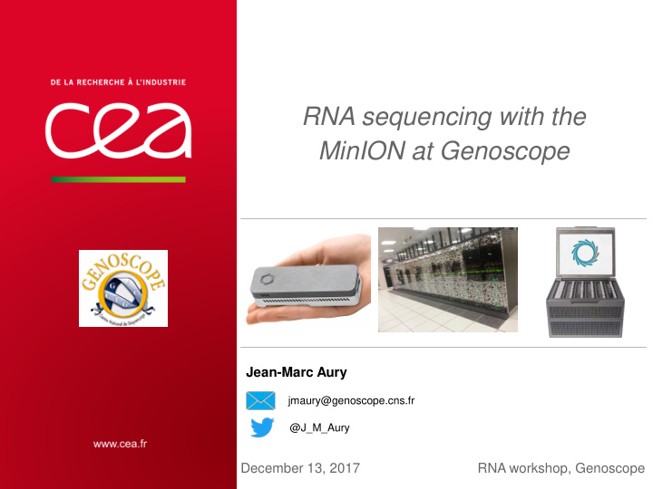 rna sequencing with the minion at genoscope