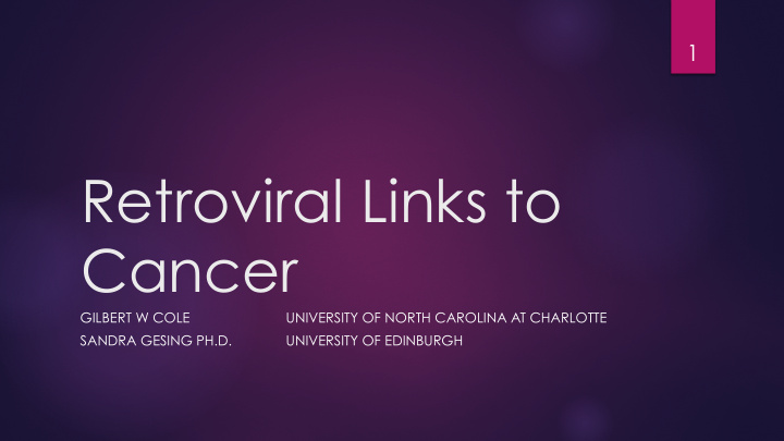 retroviral links to cancer