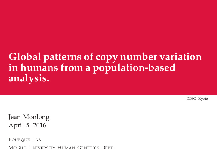 global patterns of copy number variation in humans from a