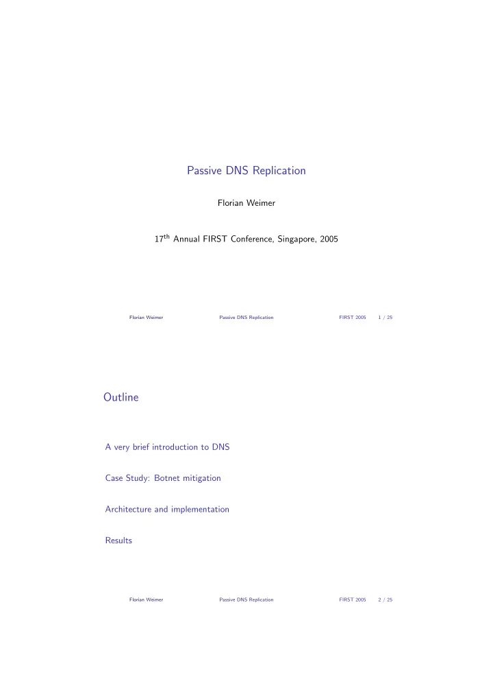 passive dns replication