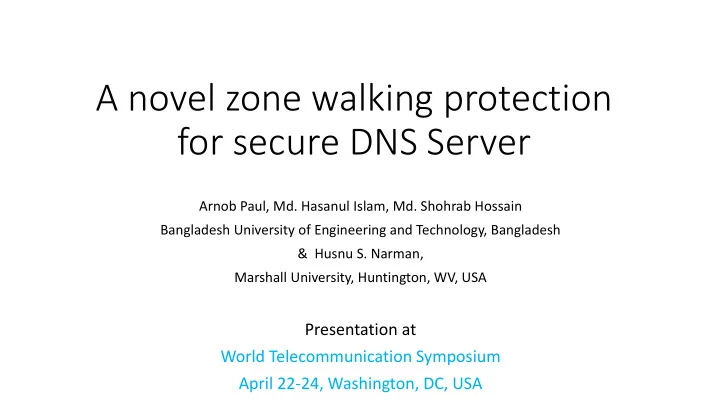a novel zone walking protection for secure dns server