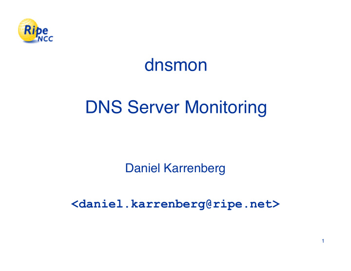 dnsmon dns server monitoring