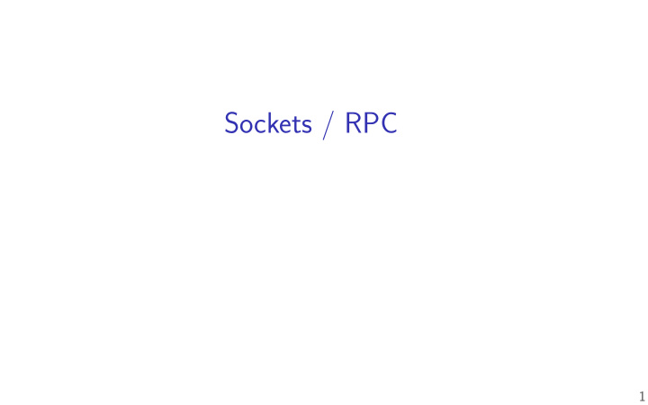 sockets rpc