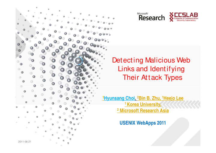 detecting malicious web links and identifying their