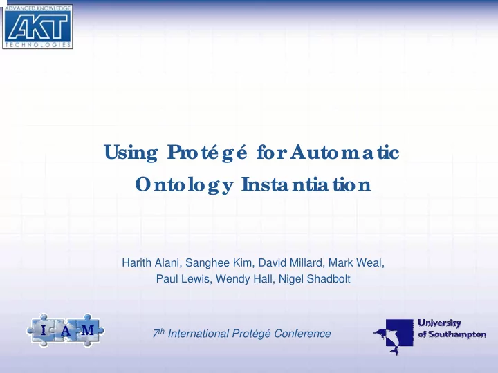 using pr ot g for automatic ontology instantiation