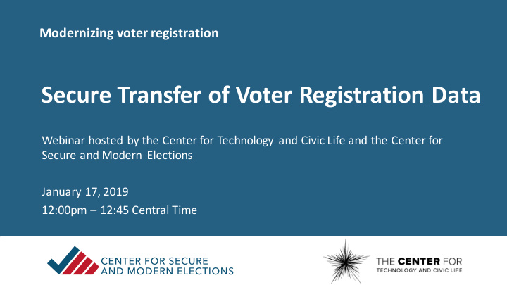 secure transfer of voter registration data