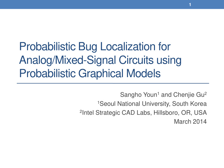 probabilistic graphical models