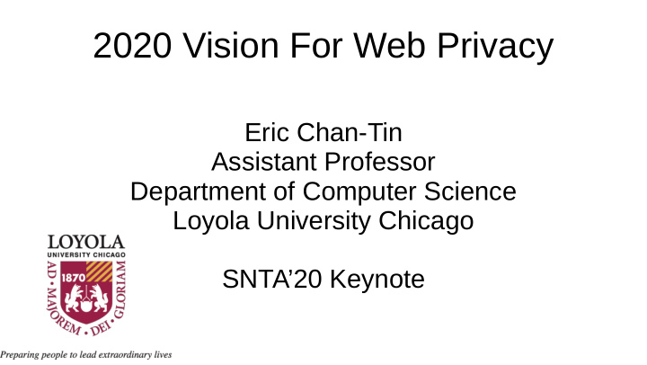 2020 vision for web privacy