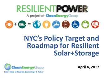 Solar+Storage  April 4, 2017  Housekeeping  Who We Are  www.cleanegroup.org