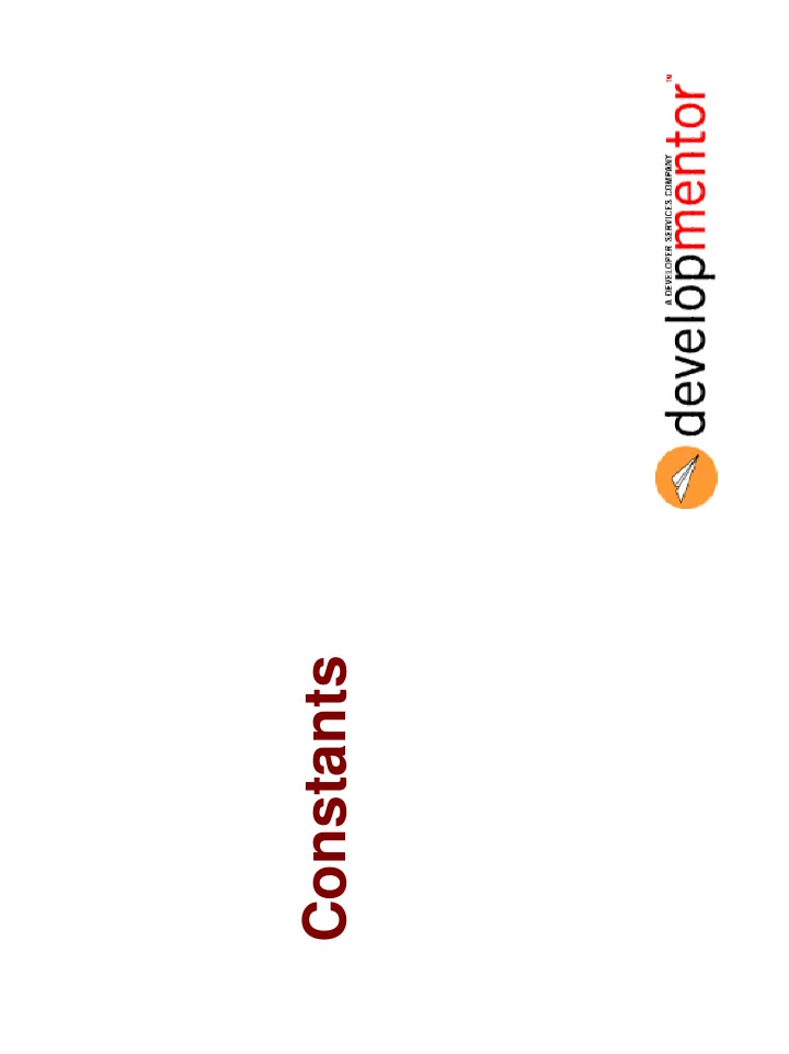 constants objectives