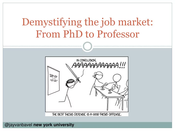 demystifying the job market from phd to professor