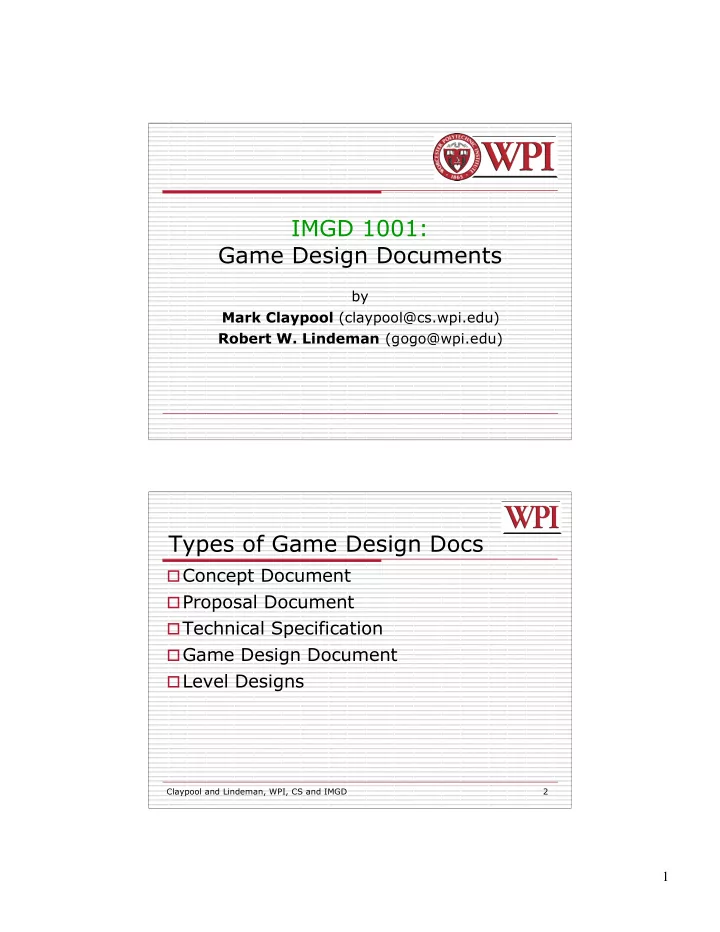 imgd 1001 game design documents