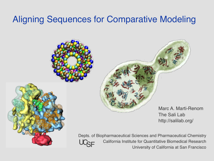 aligning sequences for comparative modeling