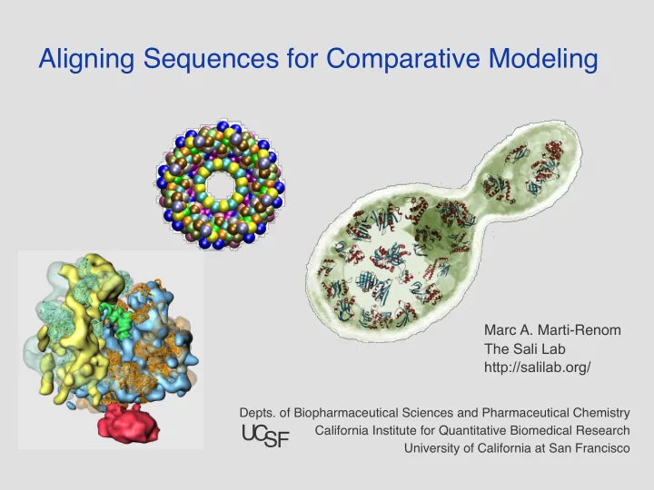 aligning sequences for comparative modeling