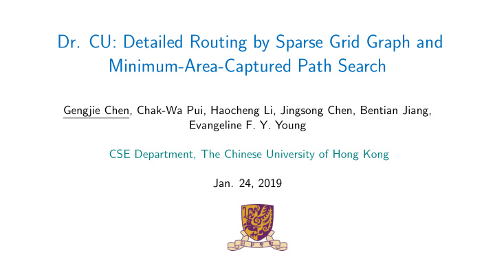 dr cu detailed routing by sparse grid graph and minimum