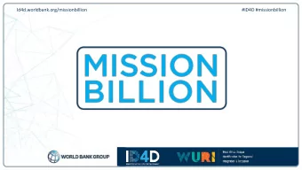 Id4d.worldbank.org/missionbillion  #ID4D #missionbillion  Vyjayanti Desai  Identification for