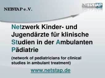 Netzwerk Kinder- und  Jugendrzte fr klinische  Studien in der Ambulanten  Pdiatrie  (network