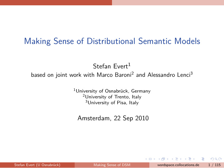 making sense of distributional semantic models