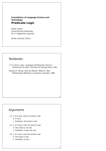 T  extbooks  L.T.F  . Gamut. Logic, Language and Meaning. Volume I:  Introduction to Logic,