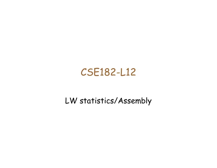 cse182 l12