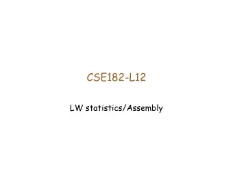 CSE182-L12  LW statistics/Assembly  Quiz   Who are these people, and what is the  occasion?