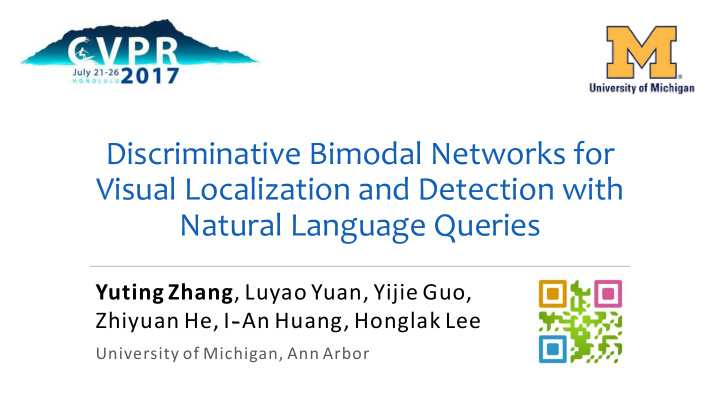 discriminative bimodal networks for visual localization