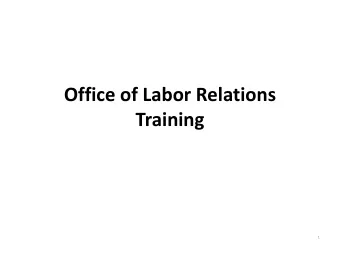 Training  1  Office of Labor Relations  Training  Part 1  A Contractors Guide to Prevailing