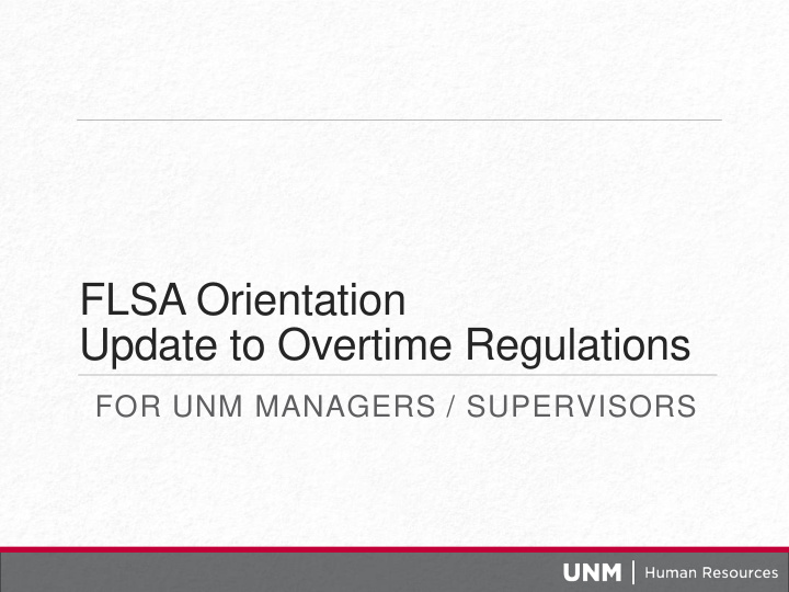 update to overtime regulations