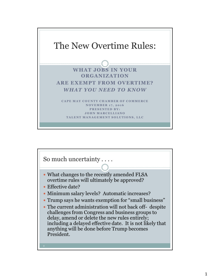 the new overtime rules