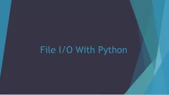 File I/O With Python  File Opening  file_reading_variable = open(filename.txt, mode )