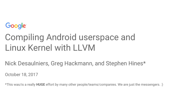 compiling android userspace and linux kernel with llvm