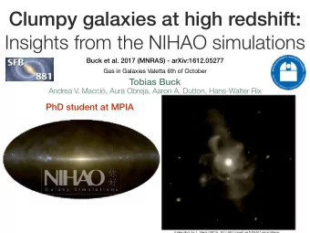 Clumpy galaxies at high redshift:  Insights from the NIHAO simulations  Buck et al. 2017 (MNRAS) -