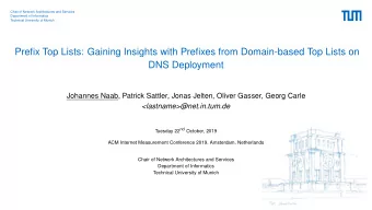 Prefix Top Lists: Gaining Insights with Prefixes from Domain-based Top Lists on  DNS Deployment