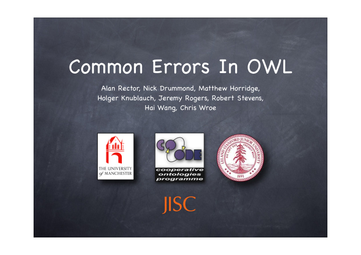 common errors in owl