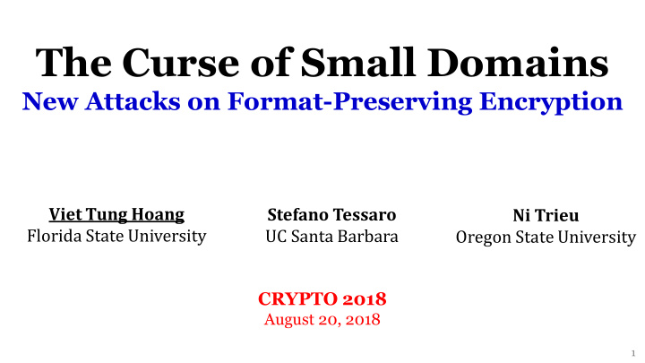the curse of small domains