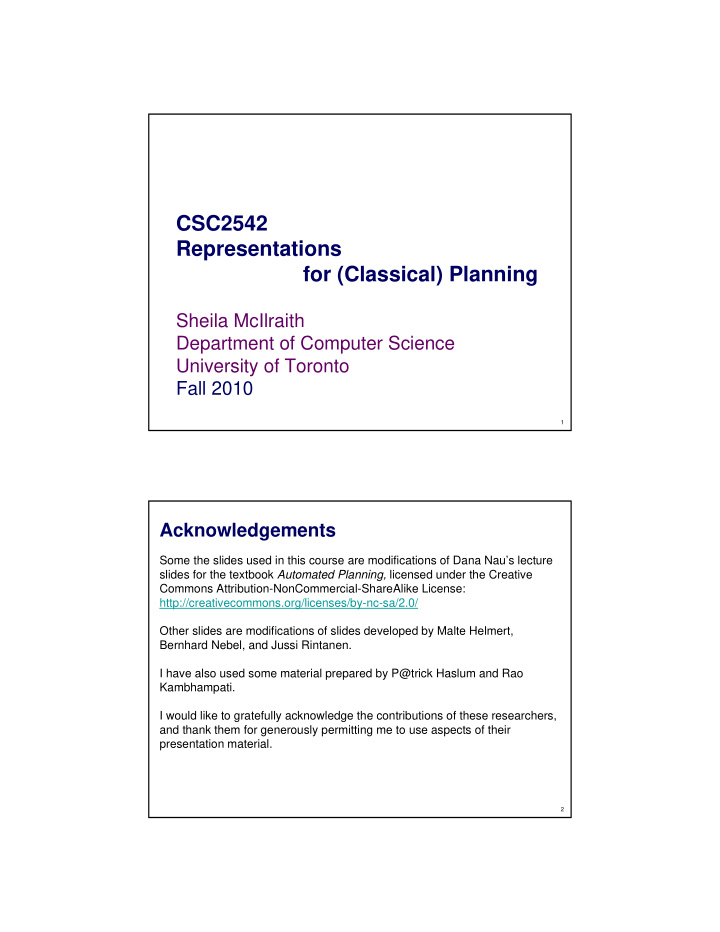 csc2542 representations for classical planning