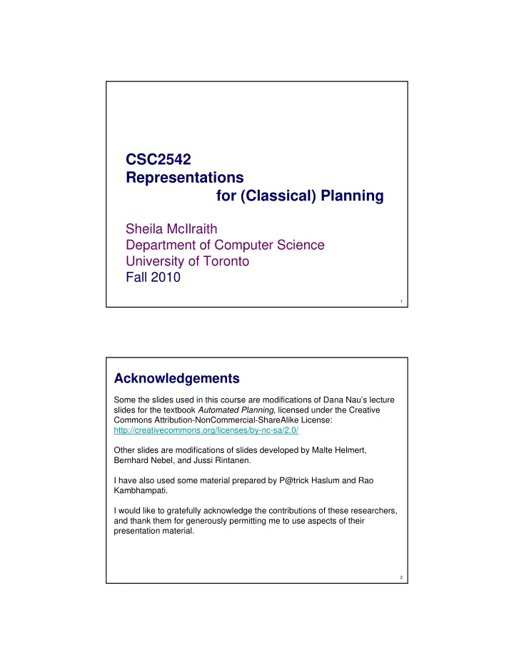 csc2542 representations for classical planning