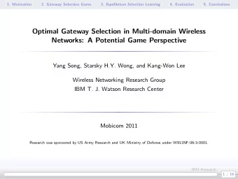 Optimal Gateway Selection in Multi-domain Wireless  Networks: A Potential Game Perspective  Yang