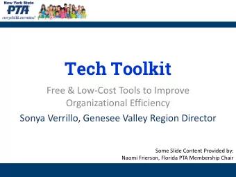 Tech Toolkit  Free &amp; Low-Cost Tools to Improve  Organizational Efficiency  Sonya Verrillo,