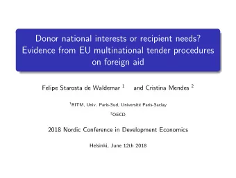 Donor national interests or recipient needs?  Evidence from EU multinational tender procedures  on