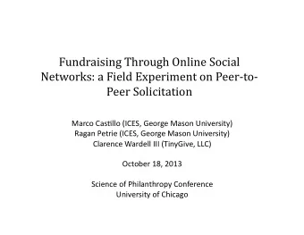 Fundraising  Through  Online  Social    Networks:  a  Field  Experiment  on