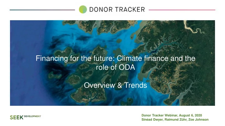 financing for the future climate finance and the role of